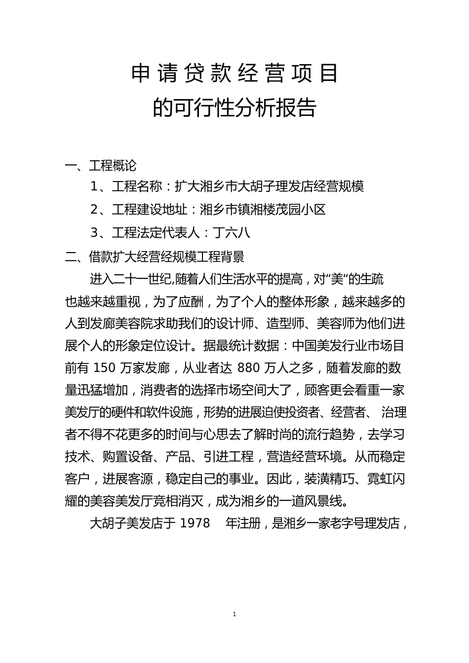 申请贷款可行性报告_第1页