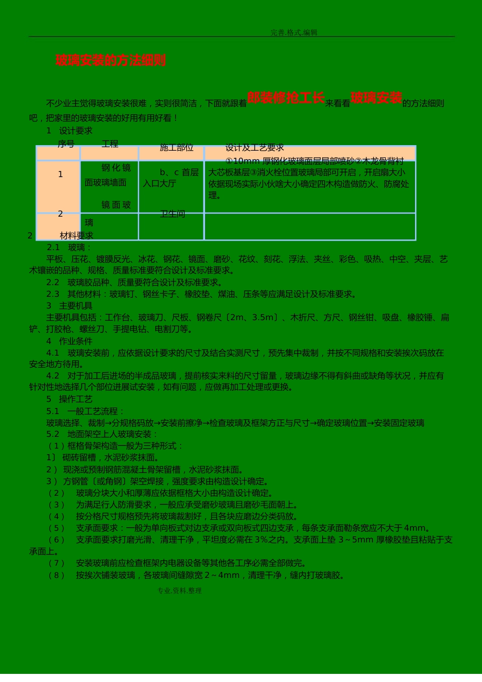 玻璃安装的方法细则_第1页