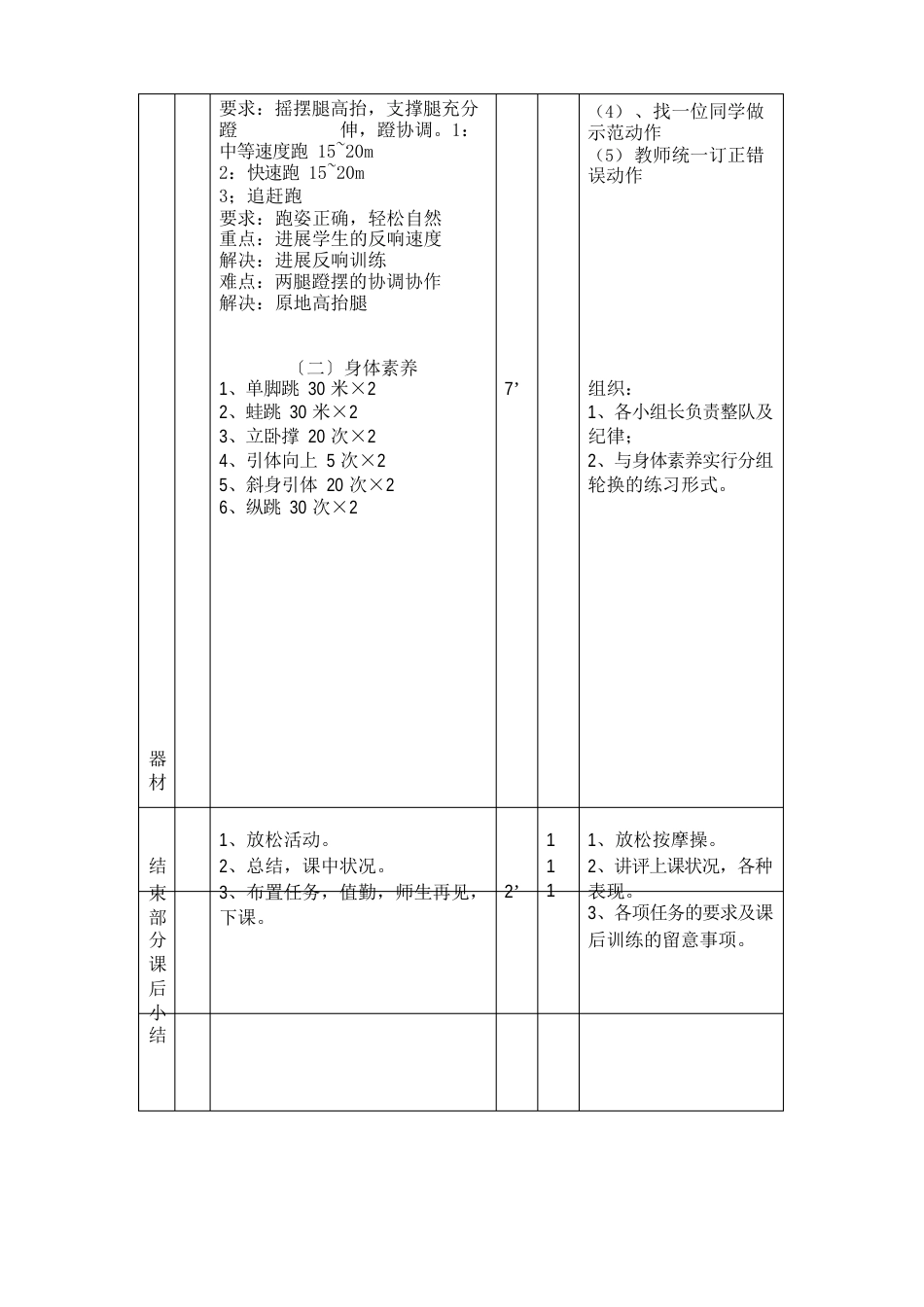 初二体育课全套教案_第3页