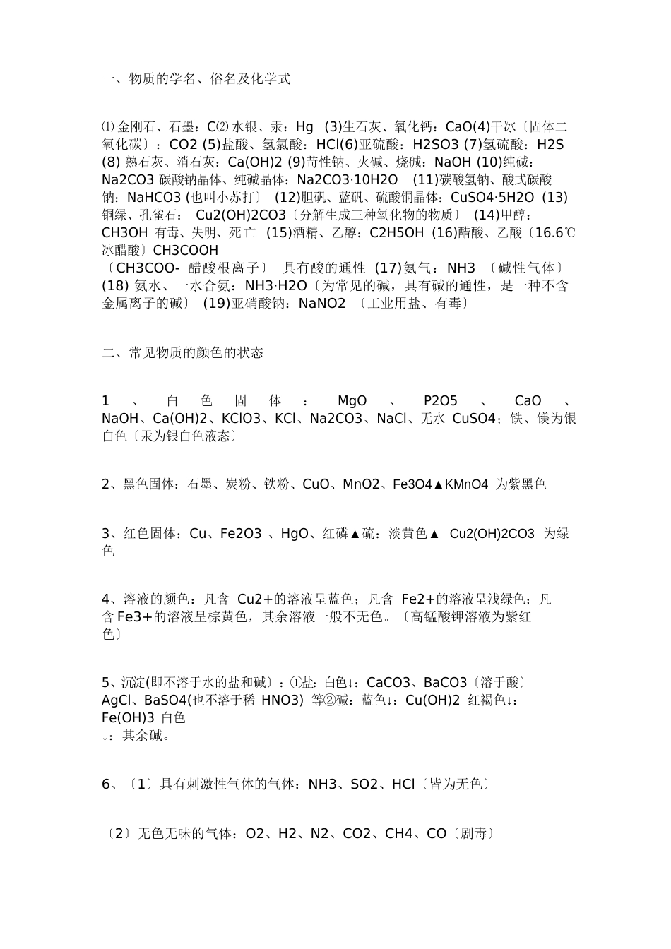 初中化学重要知识点_第1页