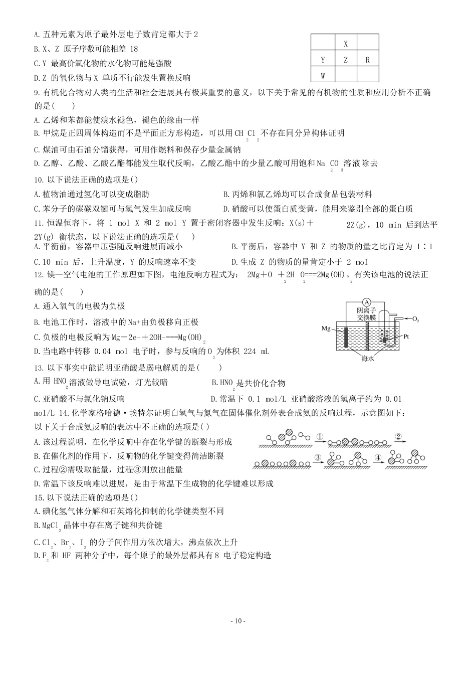 2023年1月浙江省化学选考模拟试题_第2页