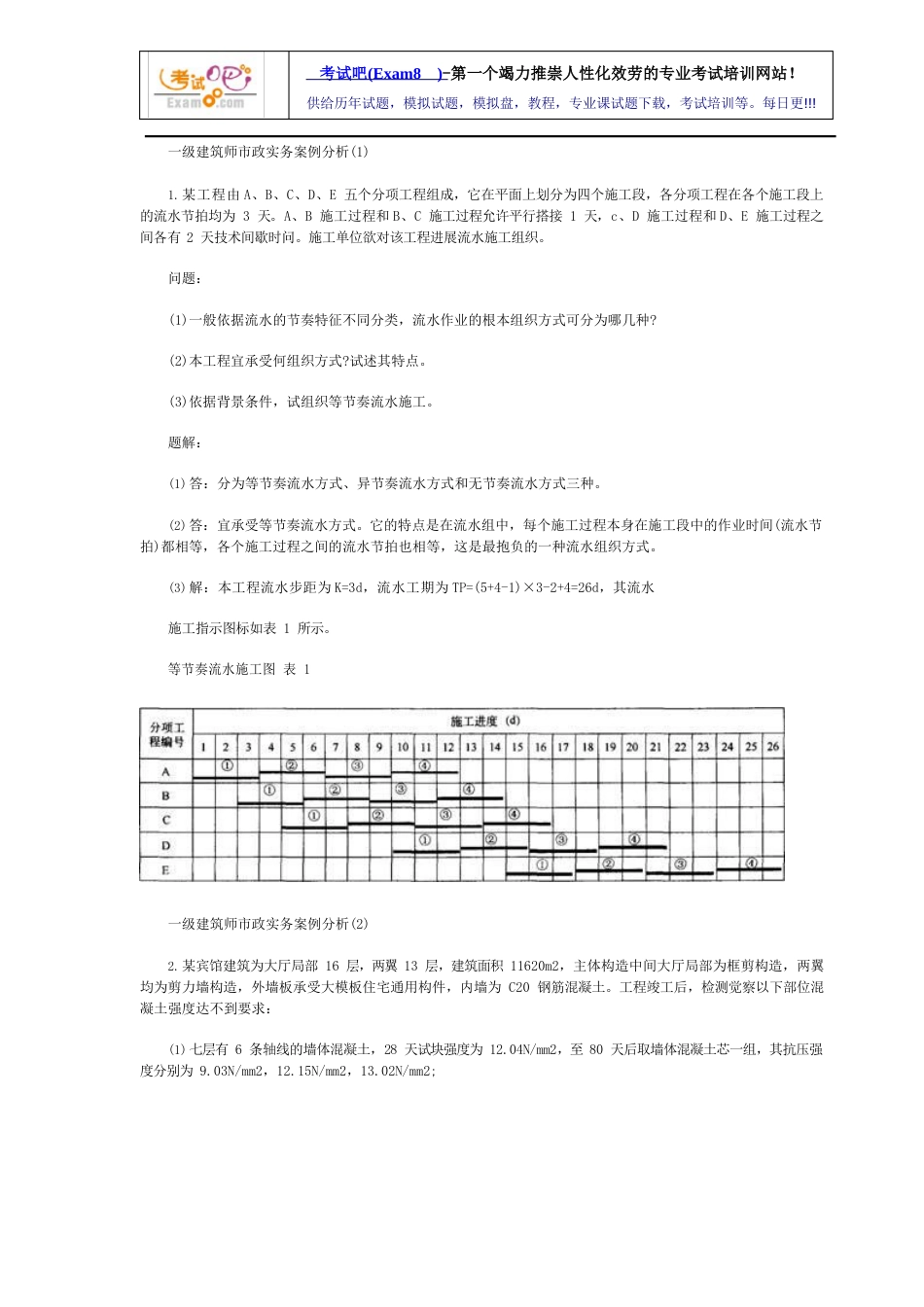 一级建造师《市政实务》案例分析试题_第1页