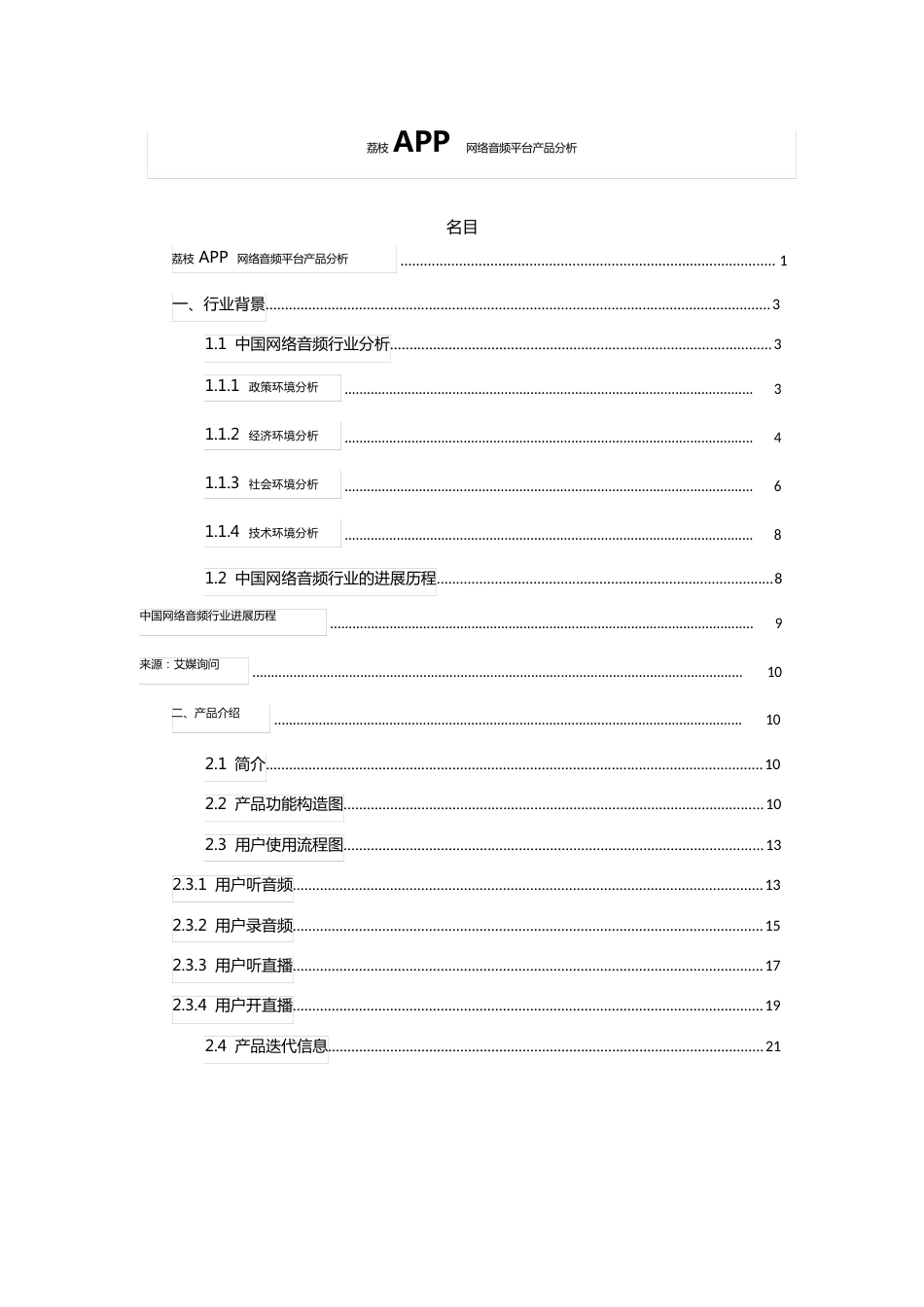 荔枝APP网络音频平台产品分析报告_第1页