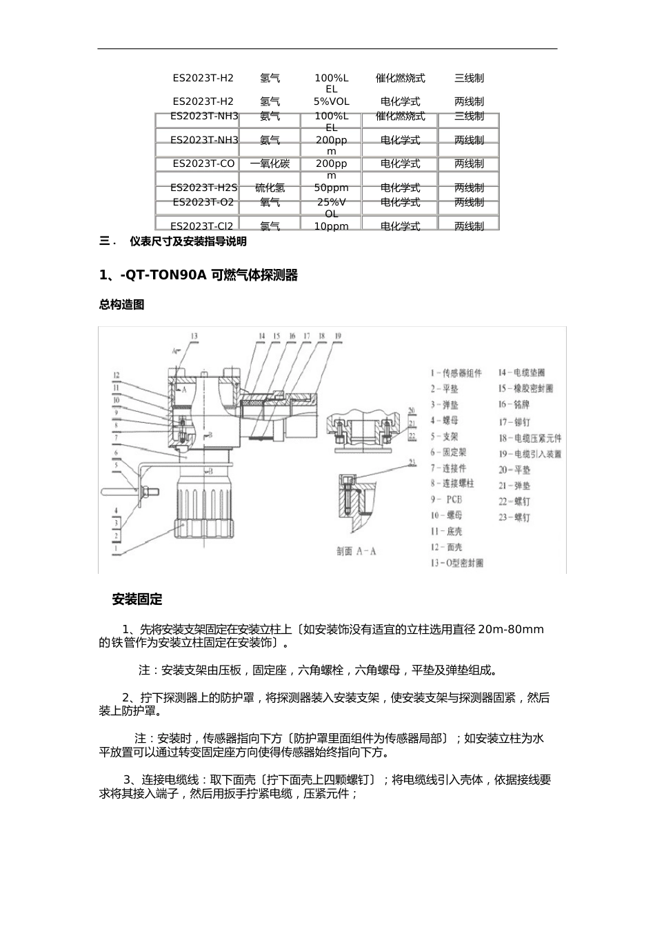 深圳特安可燃气体报警器技术手册范本_第3页