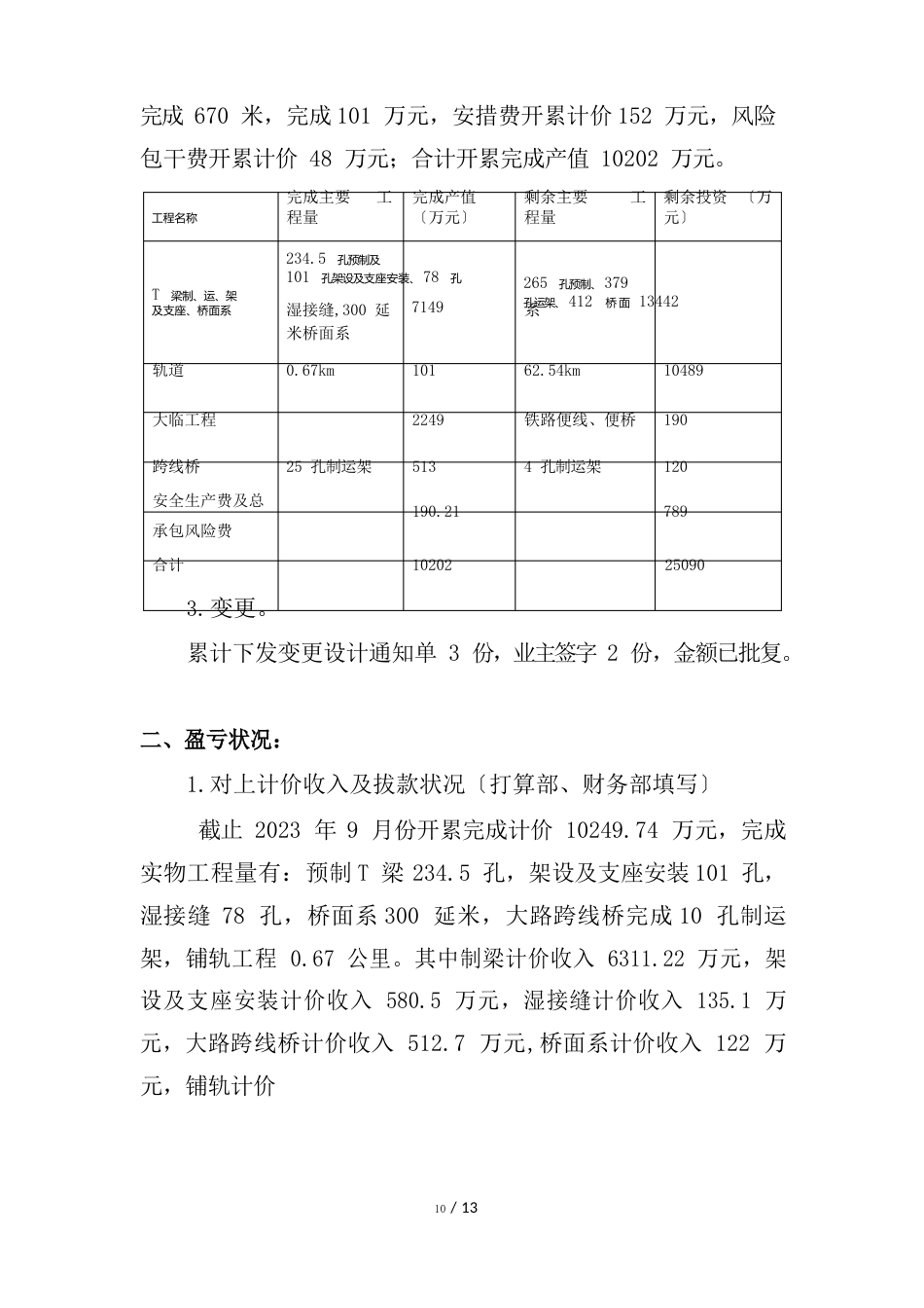 2023年9月份成本盈亏分析报告_第3页