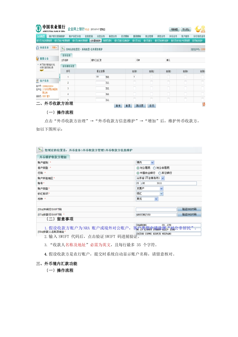 农行企业网银外币汇款功能客户端操作手册_第2页