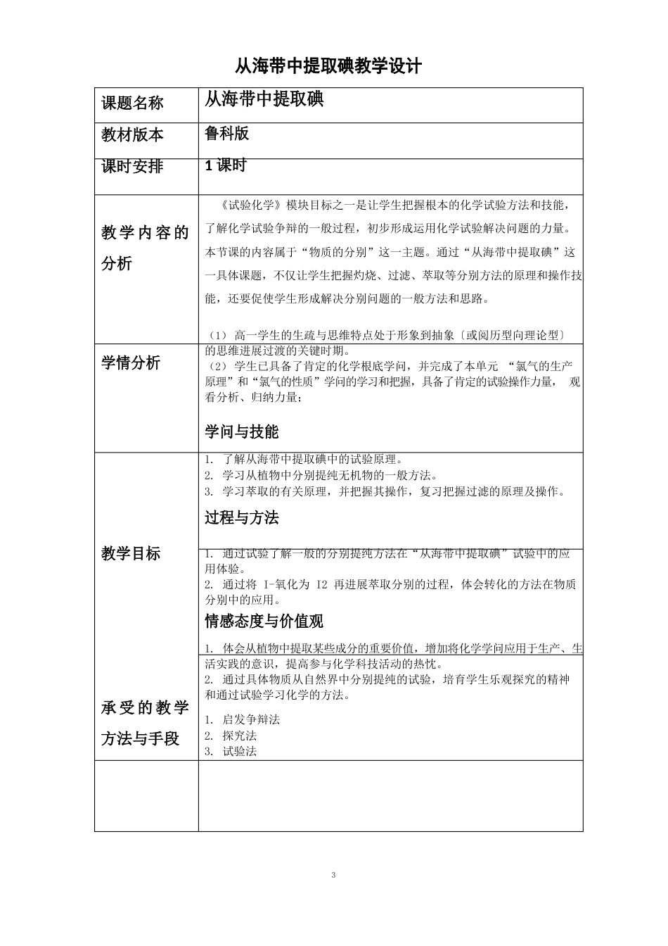 海带提碘的教案_第1页