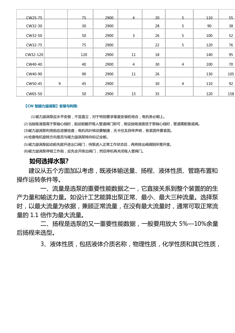 磁力漩涡泵型号及参数_第2页