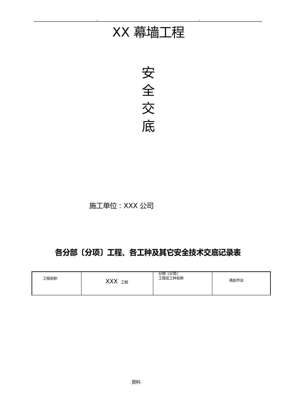 幕墙工程安全技术交底大全_第1页