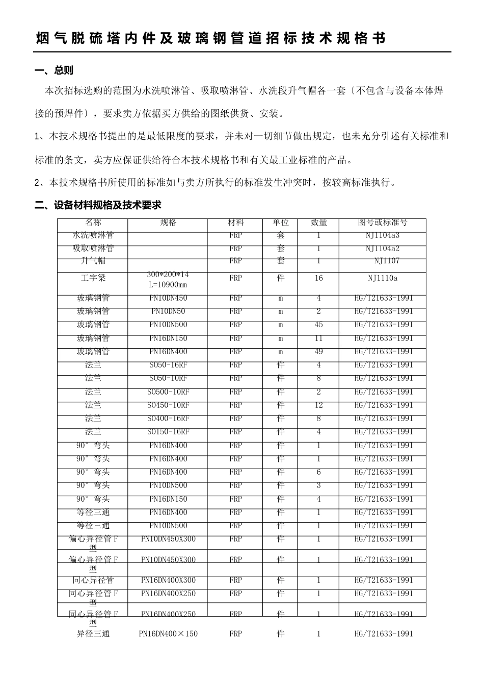 脱硫内件玻璃钢管道规格手册_第2页