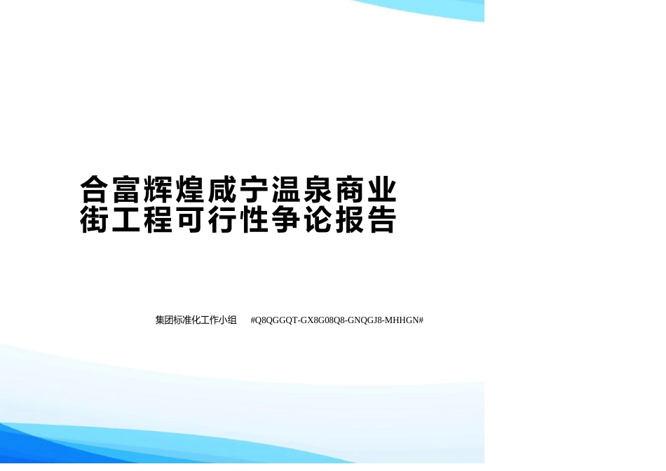 温泉商业街项目可行性研究报告_第1页