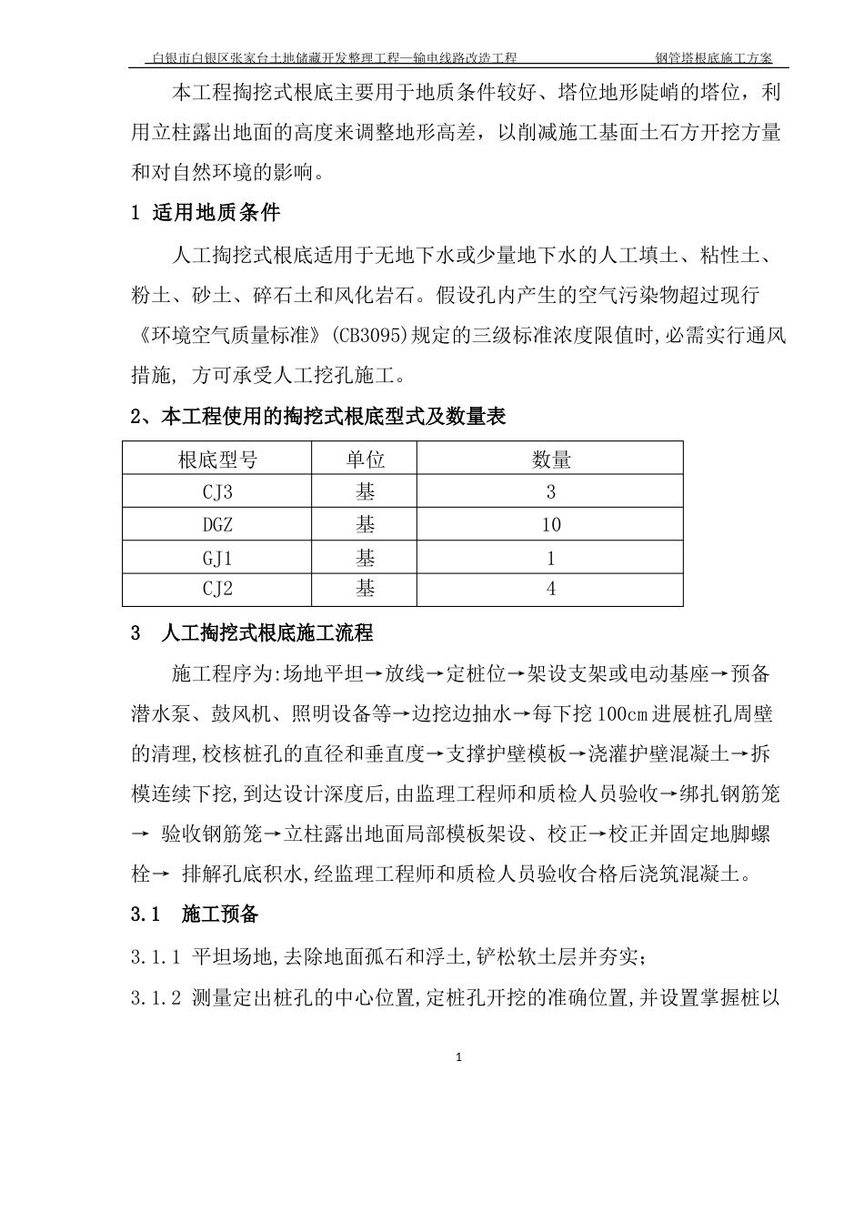 人工掏挖式基础施工组织方案_第1页