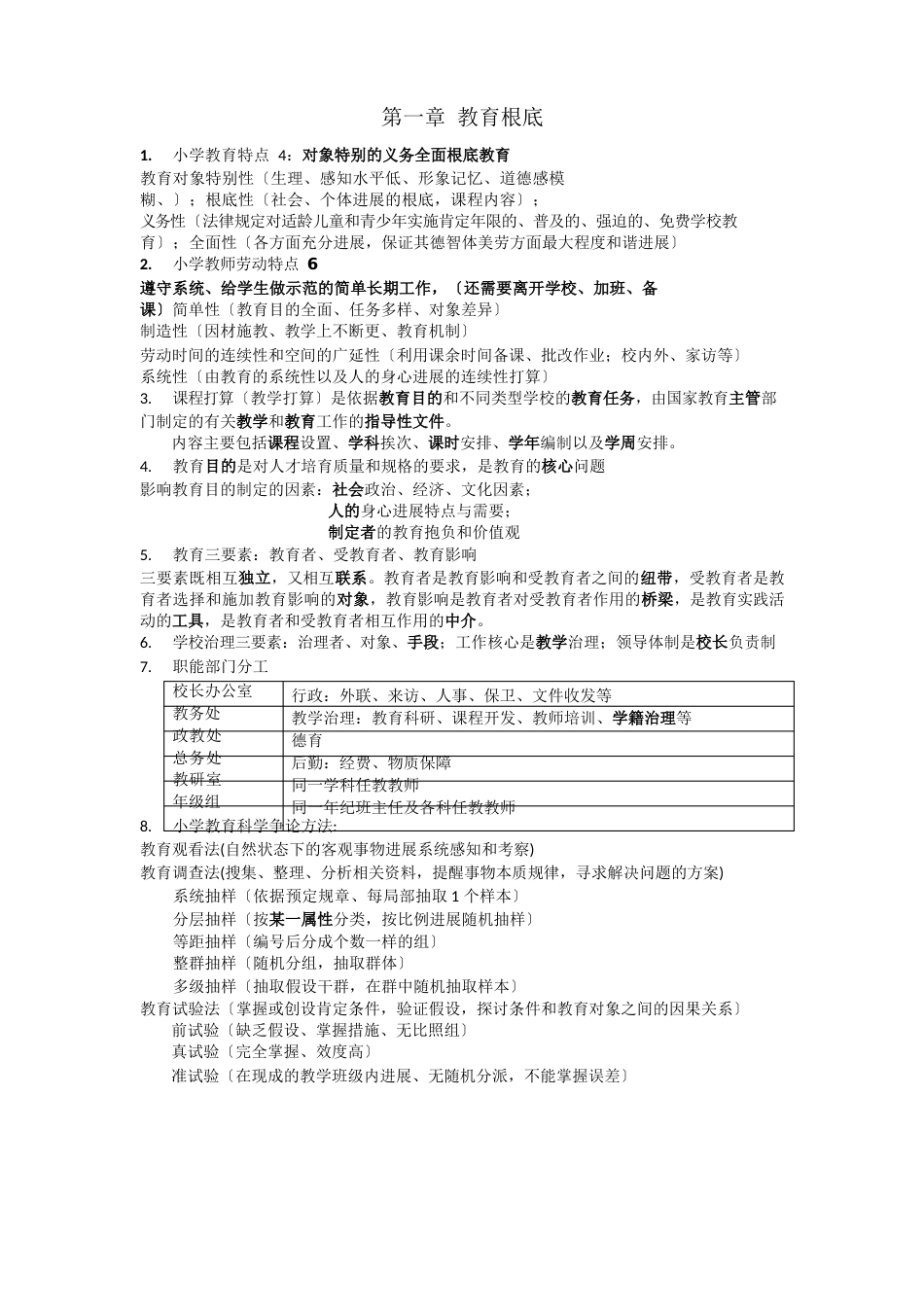 小学教师资格考试教育教学知识与能力知识点_第1页