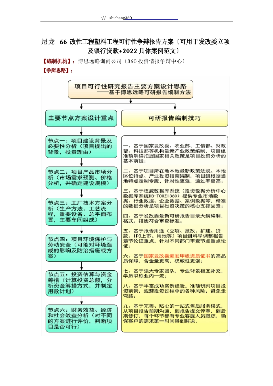 尼龙66改性工程塑料项目可行性研究报告方案(可用于发改委立项及银行贷款+2013详细案例范文)_第1页