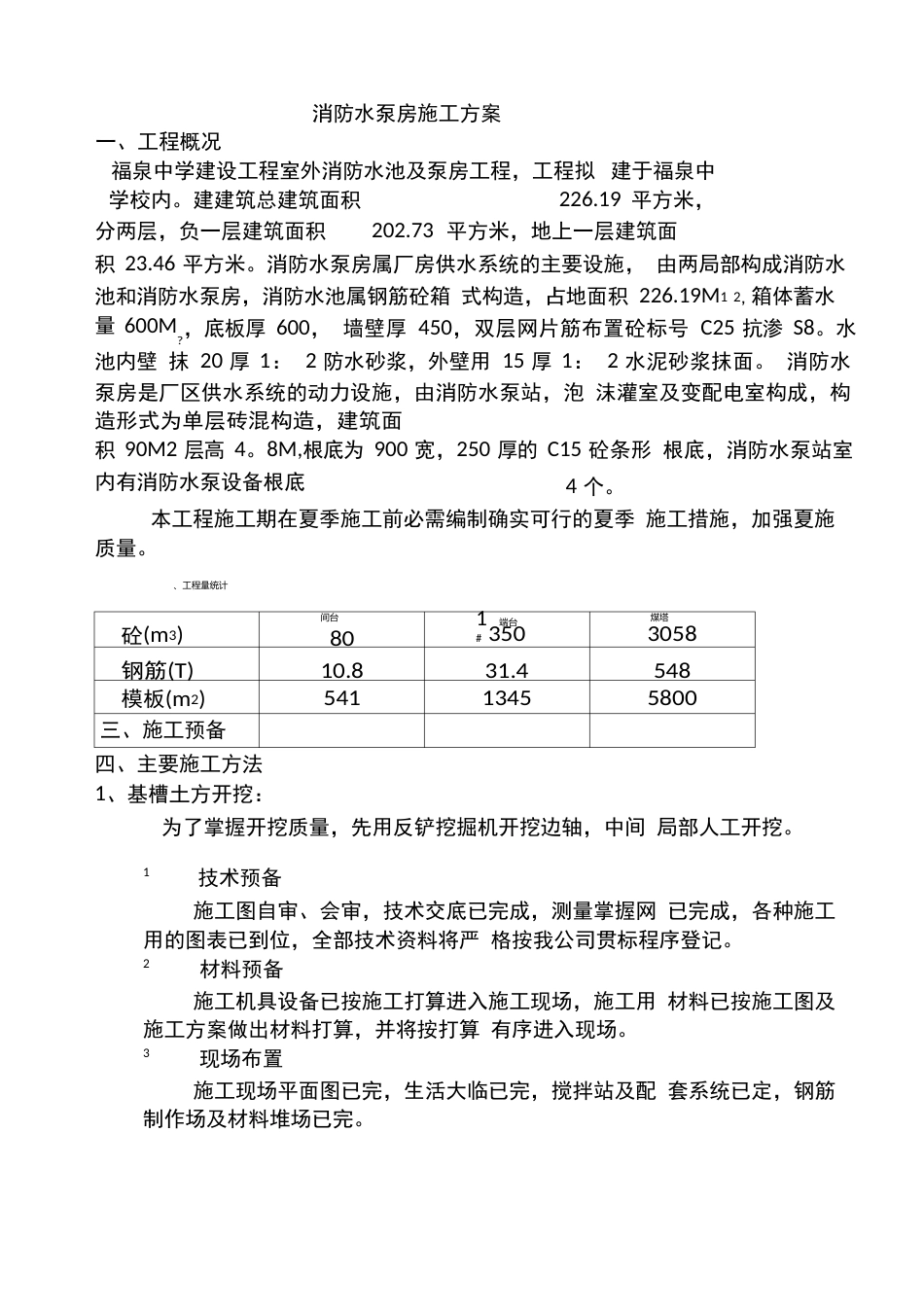 消防水泵房施工方案_第1页