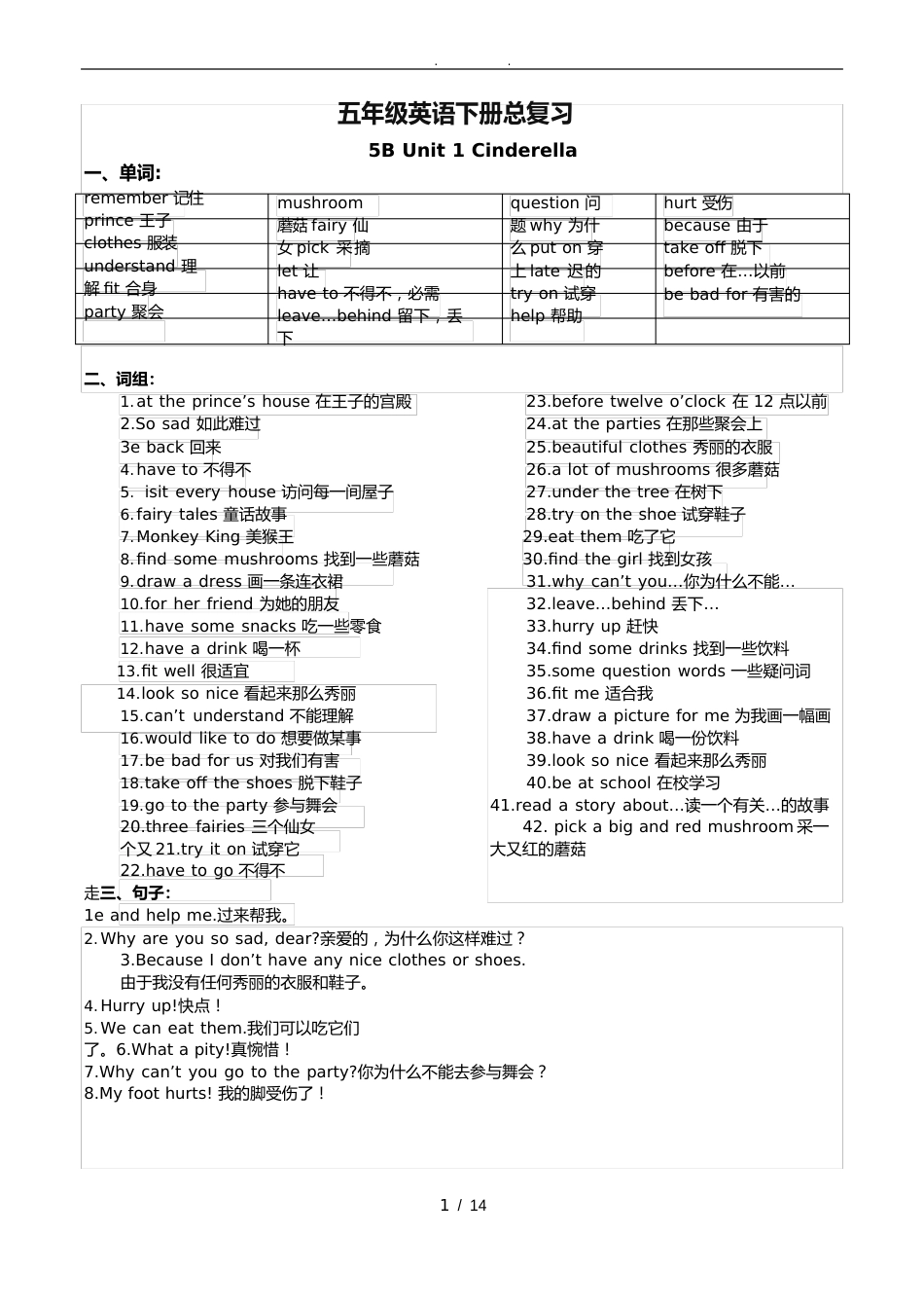 最新译林小学英语5B-(全册)知识点梳理_第1页