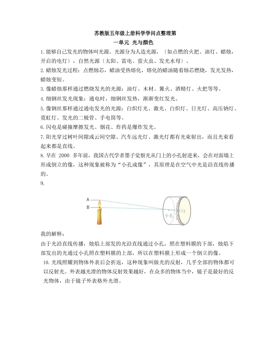 五年级科学上册知识点(苏教版)总结新_第1页