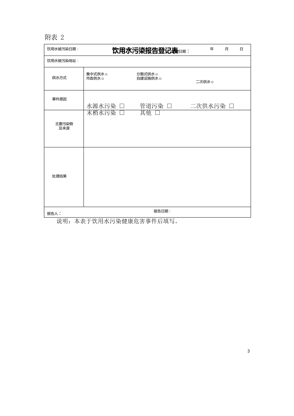 饮用水检测频率和指标及水质检测报告表_第3页