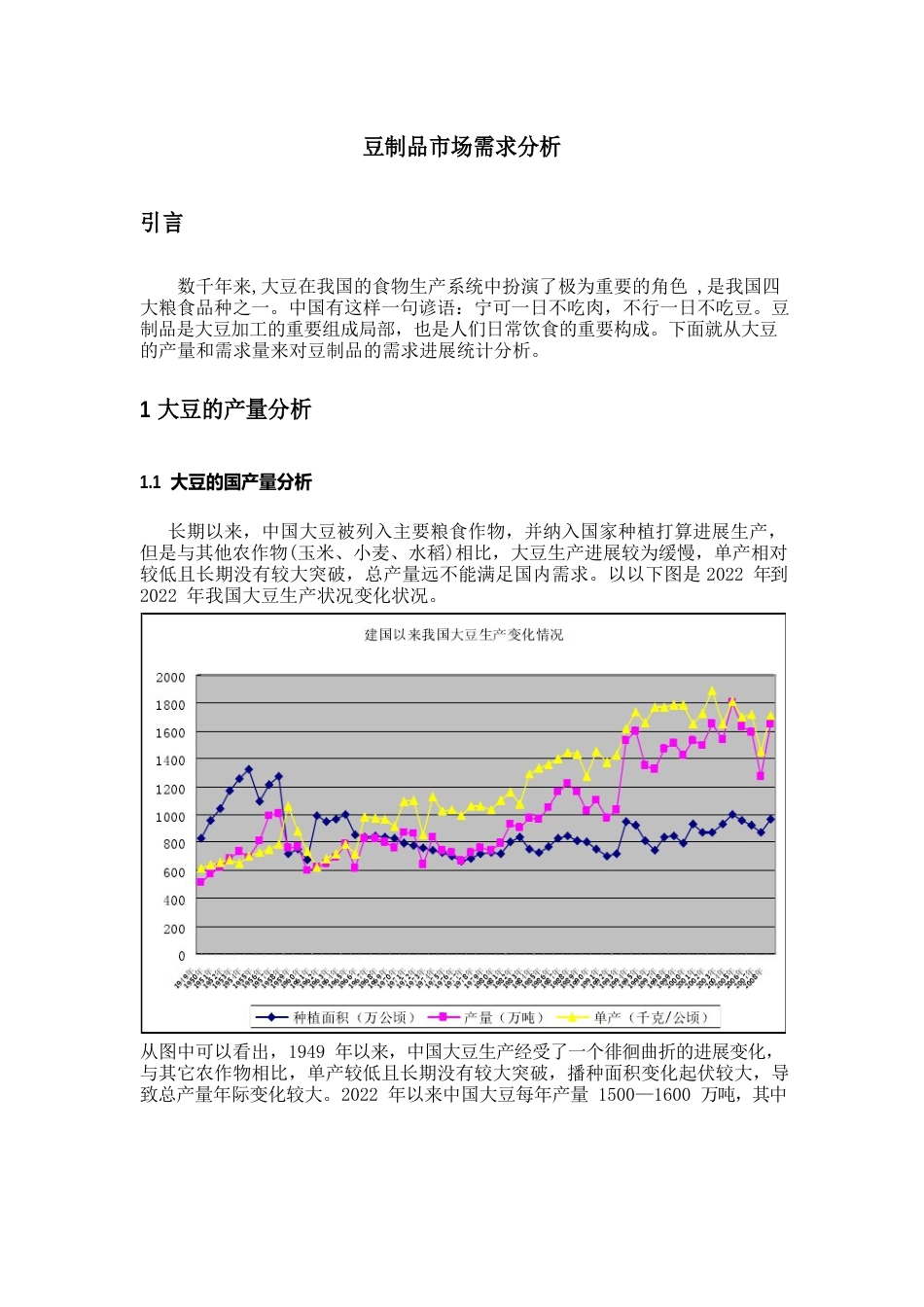 豆制品市场需求分析_第1页