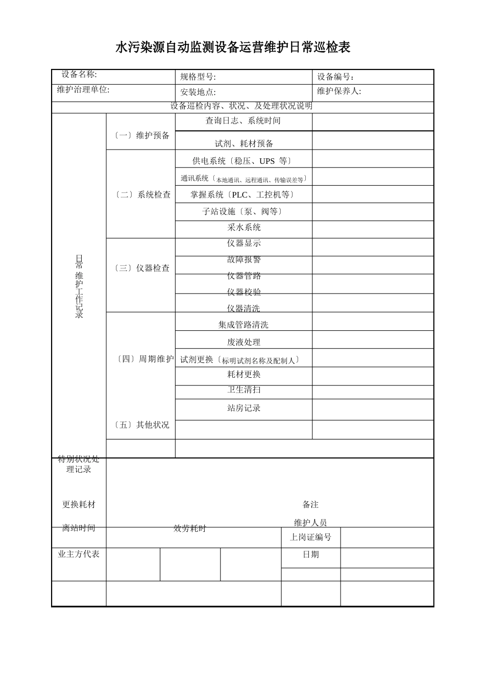 废水,自动监测设备运行,维护记录_第2页