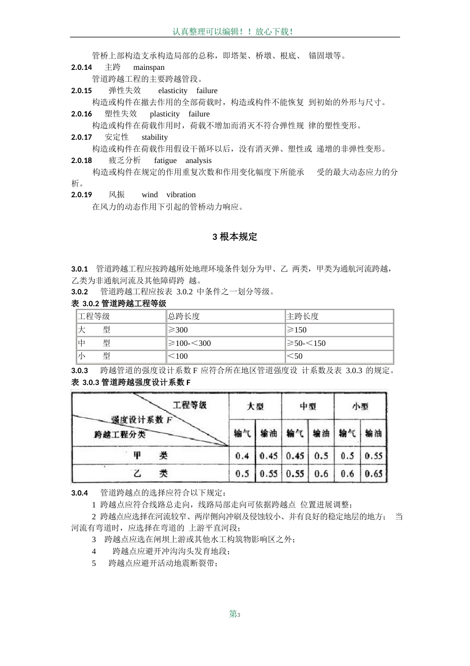 原油和天然气输送管道穿跨越工程设计规范跨越工程_第3页