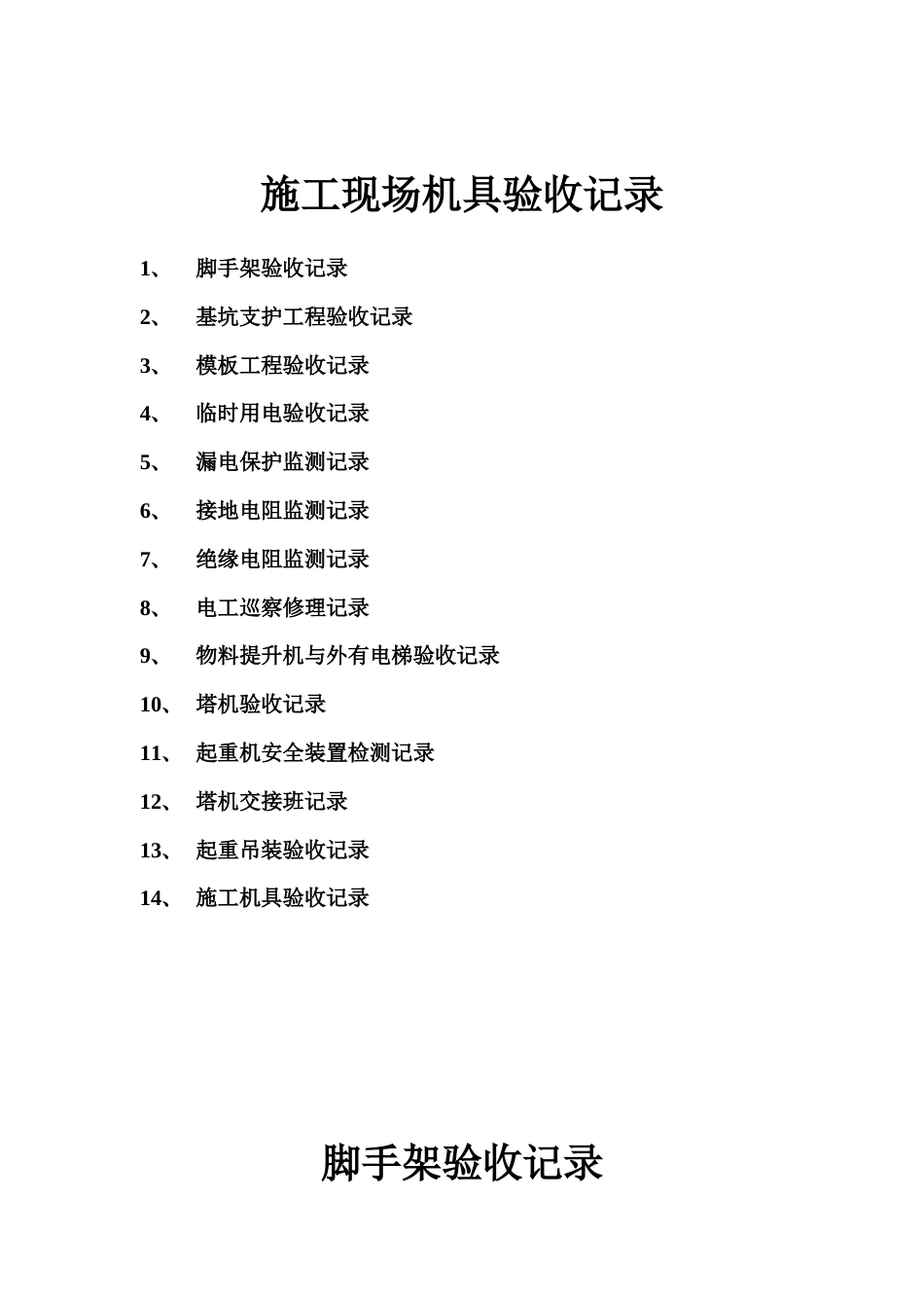 施工现场机具验收记录_第1页