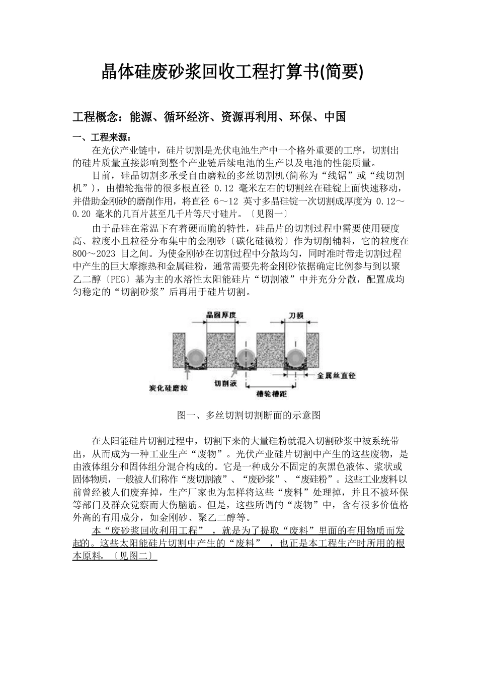 晶体硅废砂浆回收项目计划书_第1页