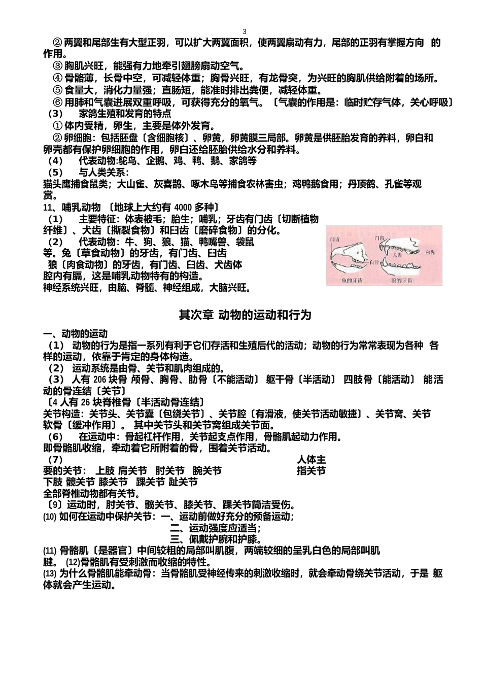 人教版八年级生物上册知识点总结_第3页