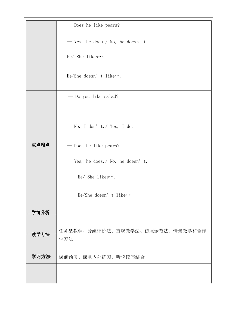 新人教版七年级上册英语教案Unit精编版_第3页