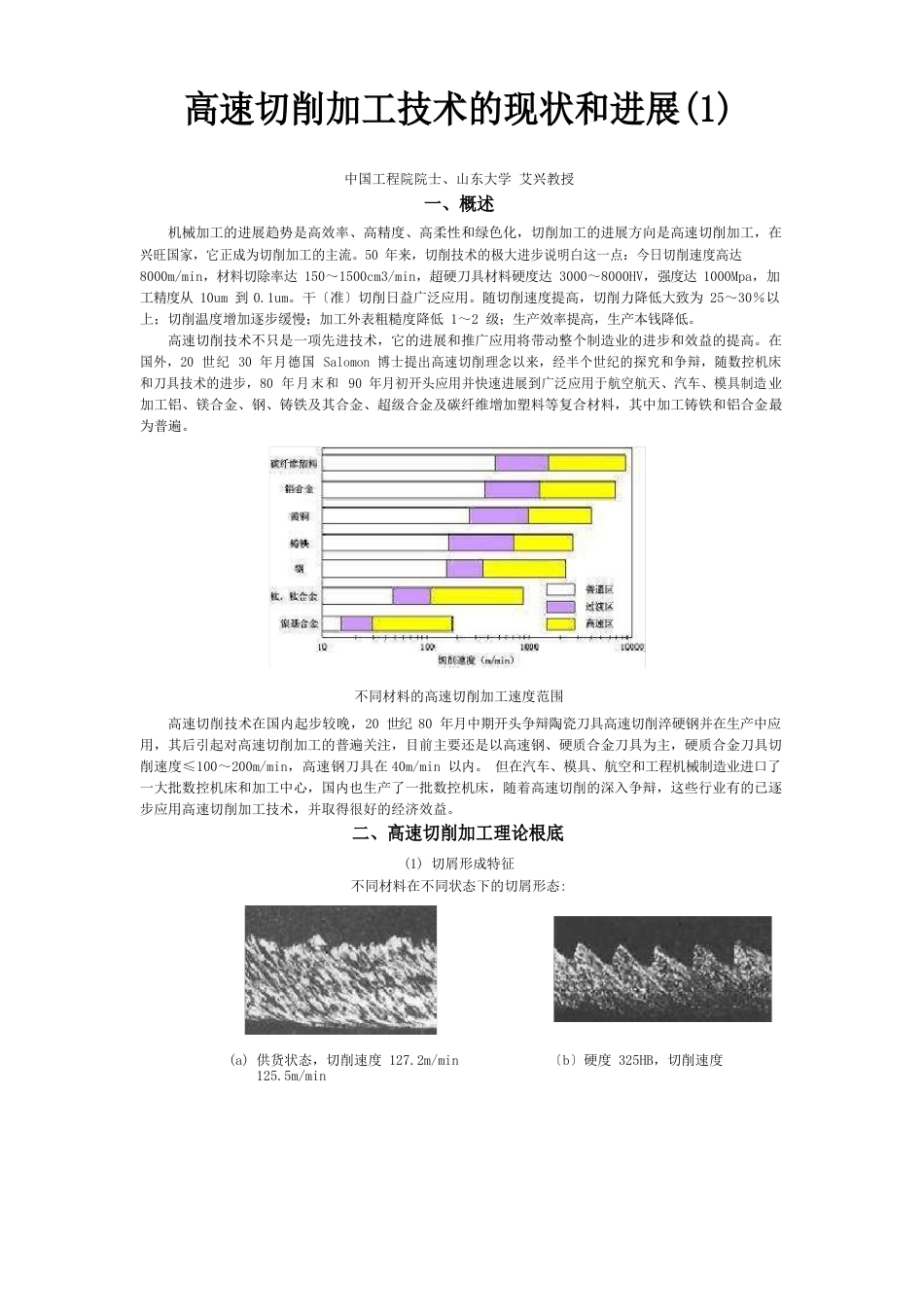 高速切削加工技术的现状和发展_第1页