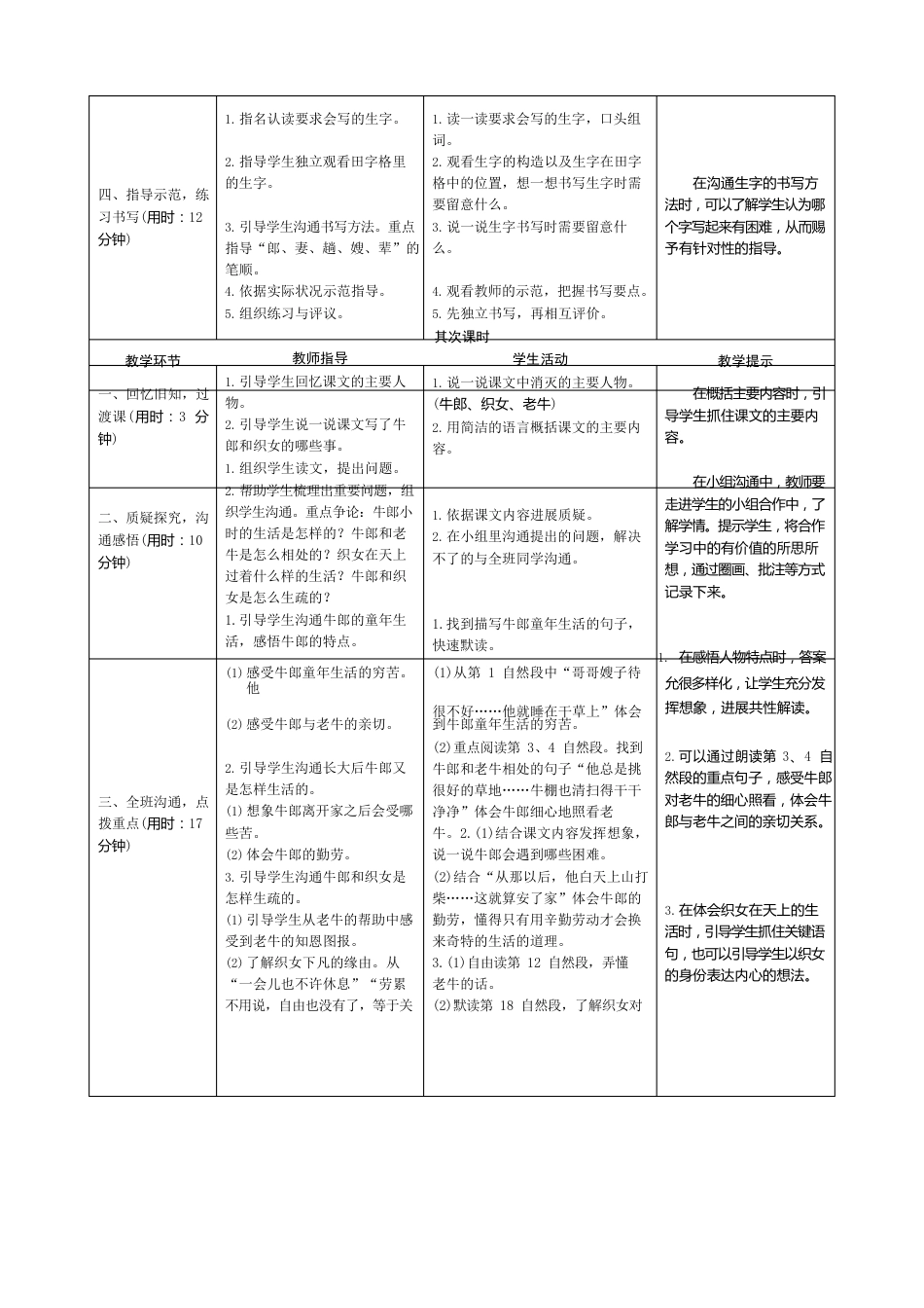 人教部编版五年级上册导学案《牛郎织女一》公开课教案_第2页