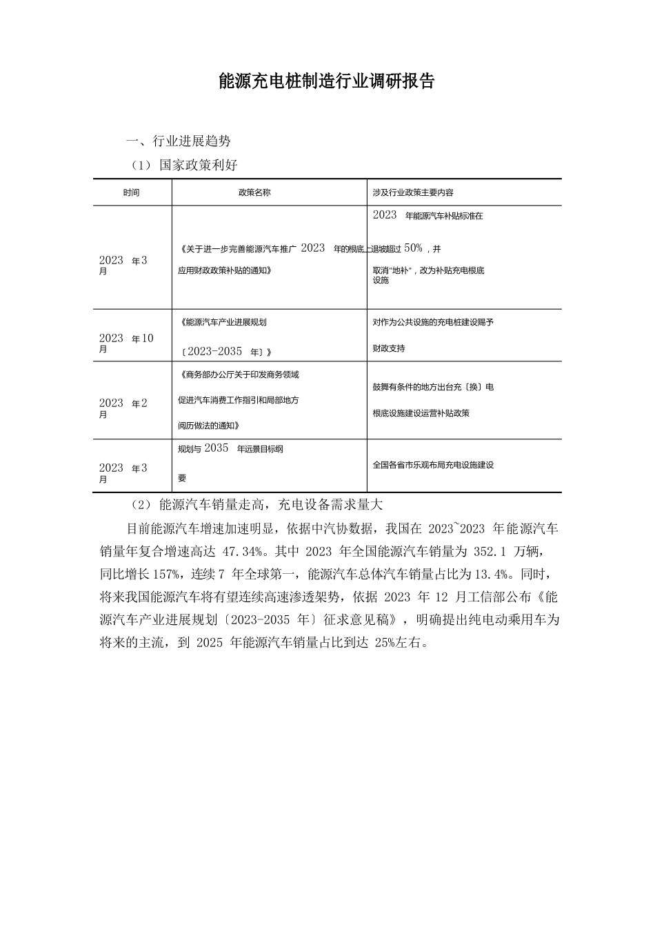 新能源充电桩制造行业调研报告_第1页