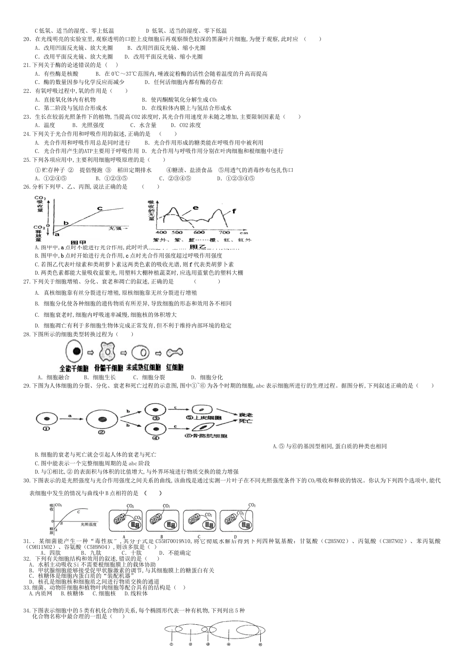 高中生物必修一测试题及答案(免费)[共5页]_第2页