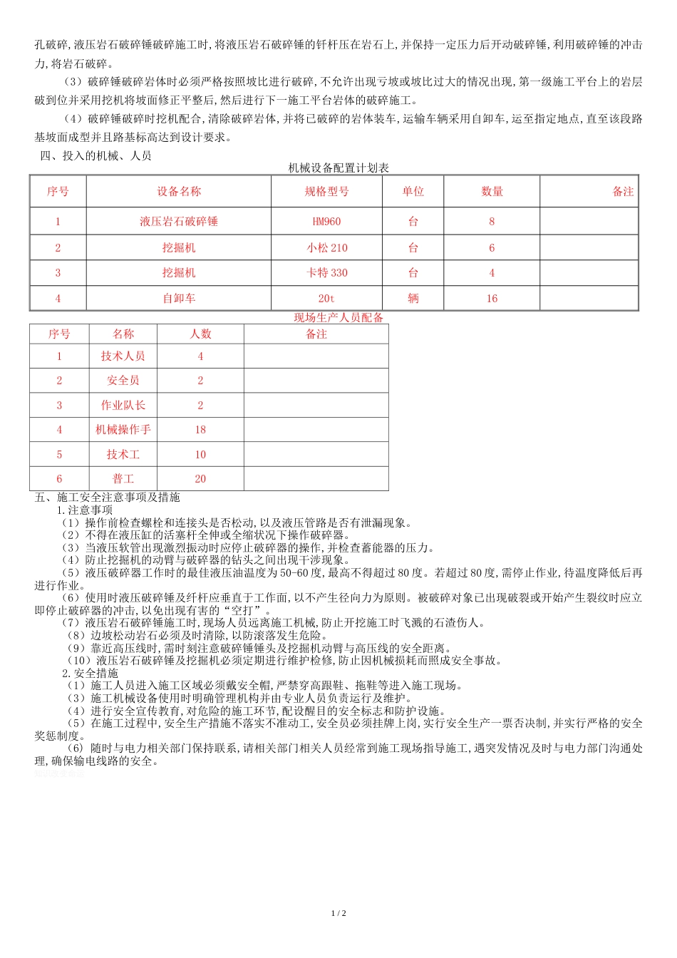 路基石方破碎开挖施工方案[共3页]_第2页