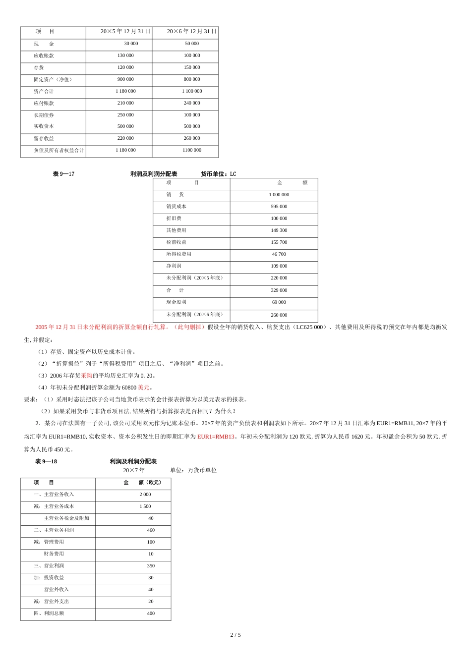 高级财务会计—外币财务报表折算练习题(含答案)[共5页]_第2页