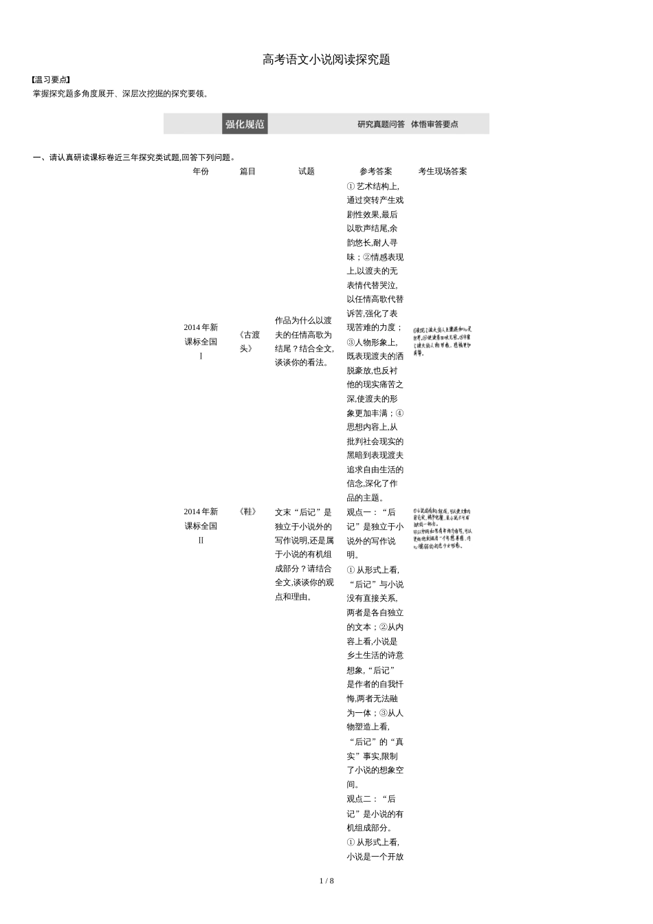 高考语文小说阅读探究题[共9页]_第1页