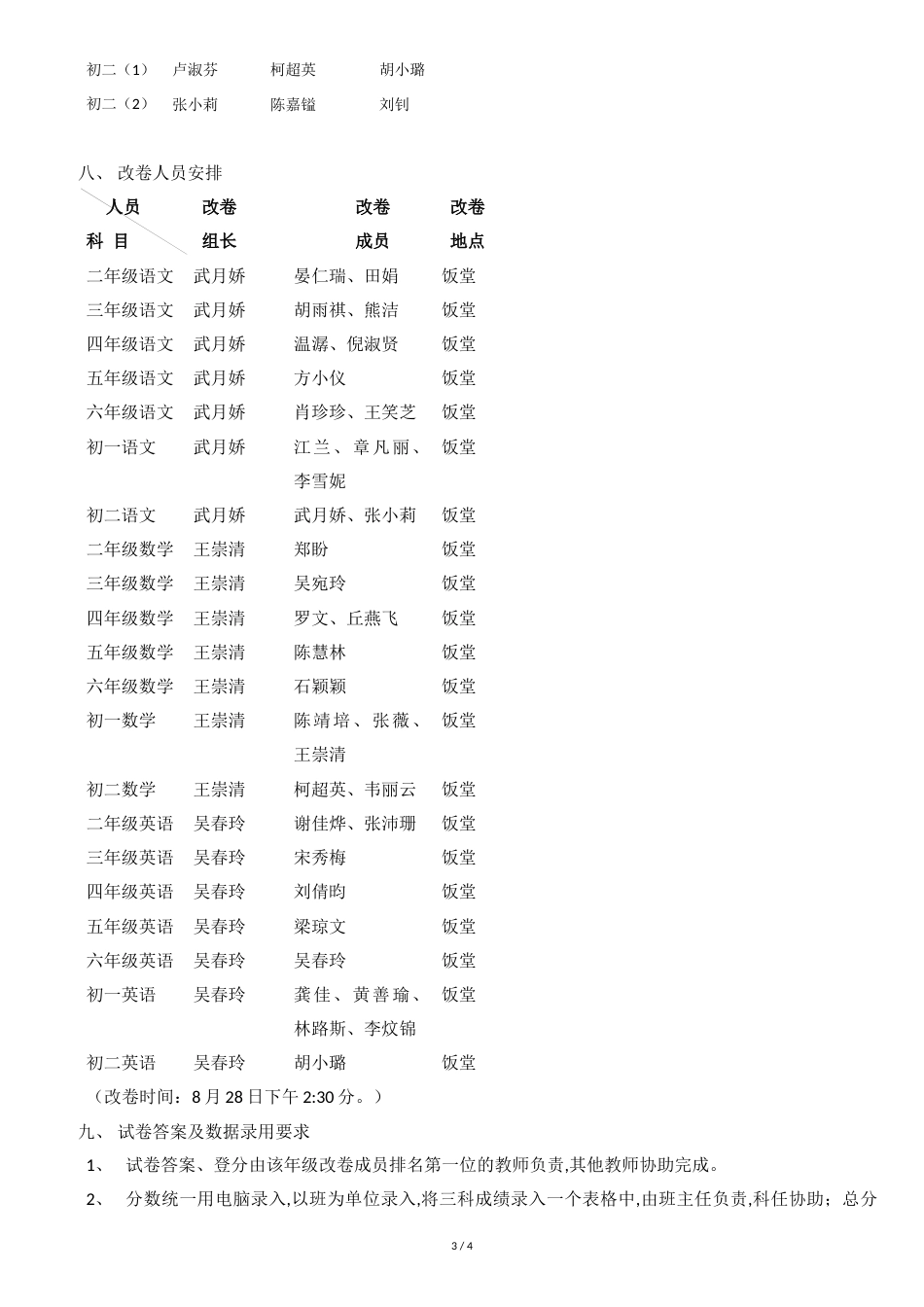 马山头学校学生入学模拟考试工作方案_第3页