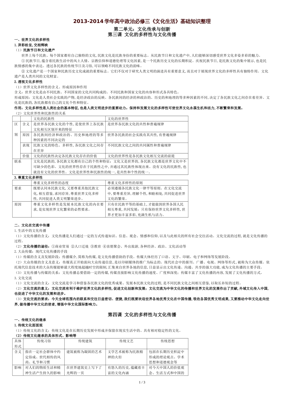 高中政治必修三《文化生活》第二单元笔记_第1页