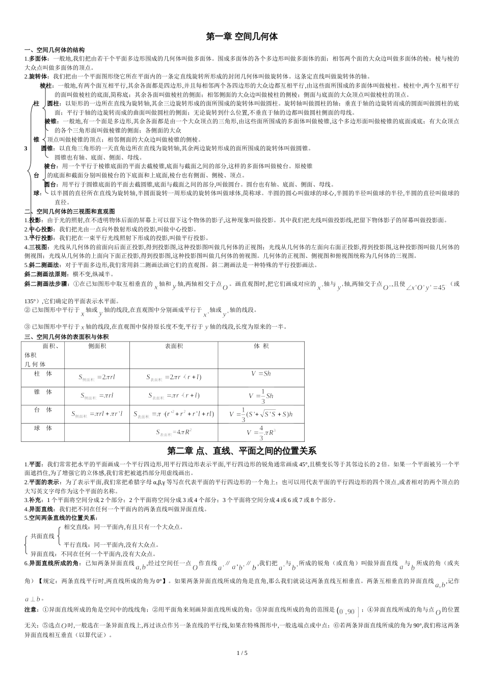 高中数学必修二知识点总结[共6页]_第1页