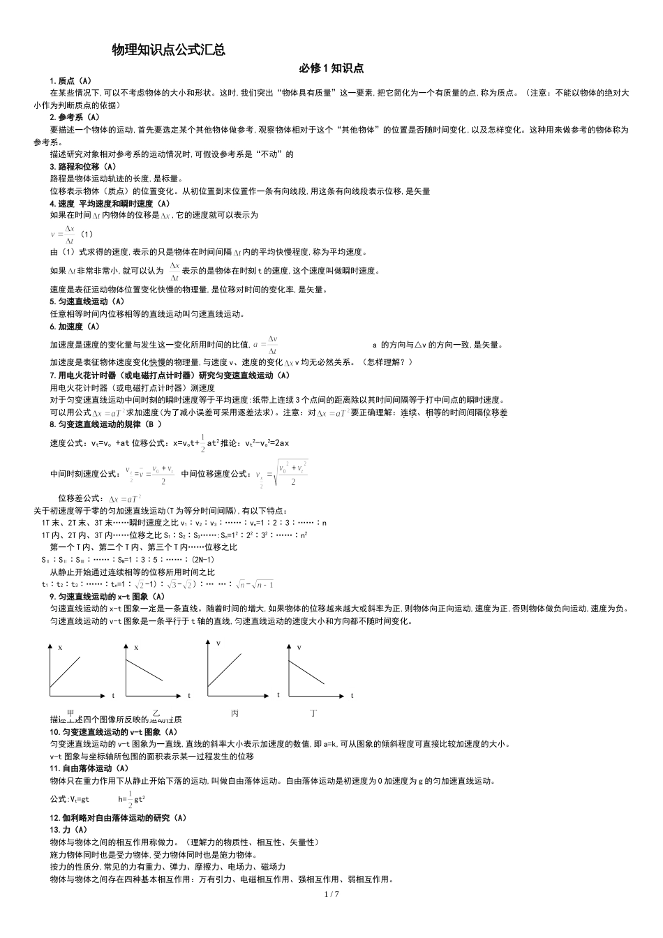 高中物理学业水平测试知识点(全)[共9页]_第1页