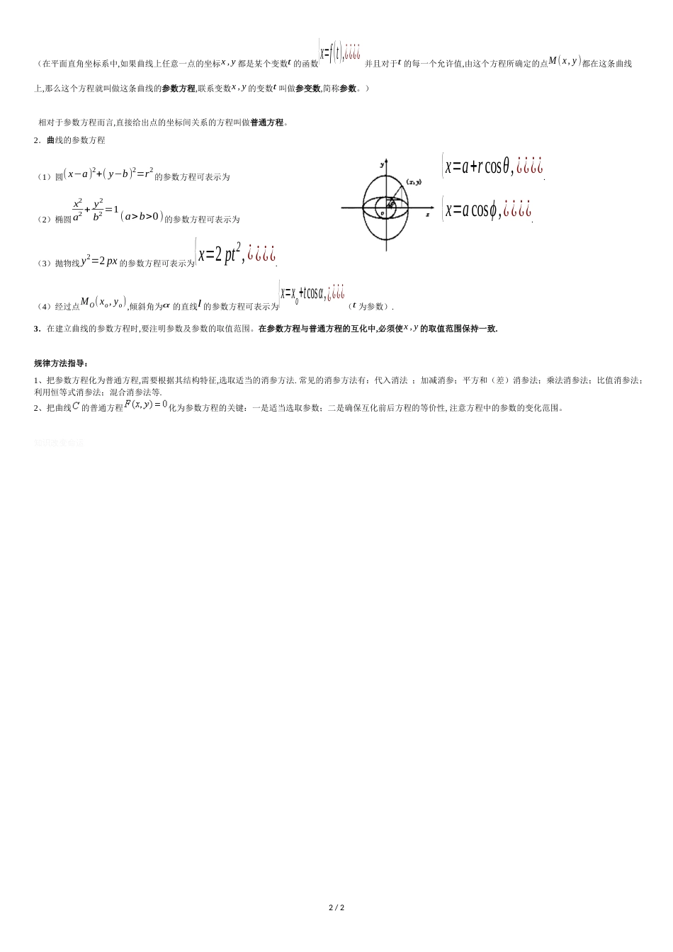 极坐标与参数方程基本知识点[共2页]_第2页