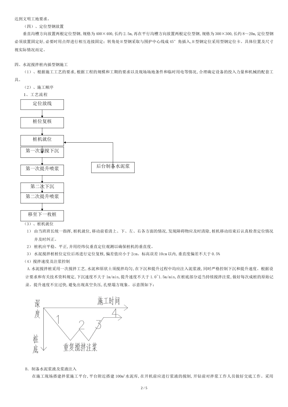 水泥搅拌桩(内插型钢)施工方案分析_第2页