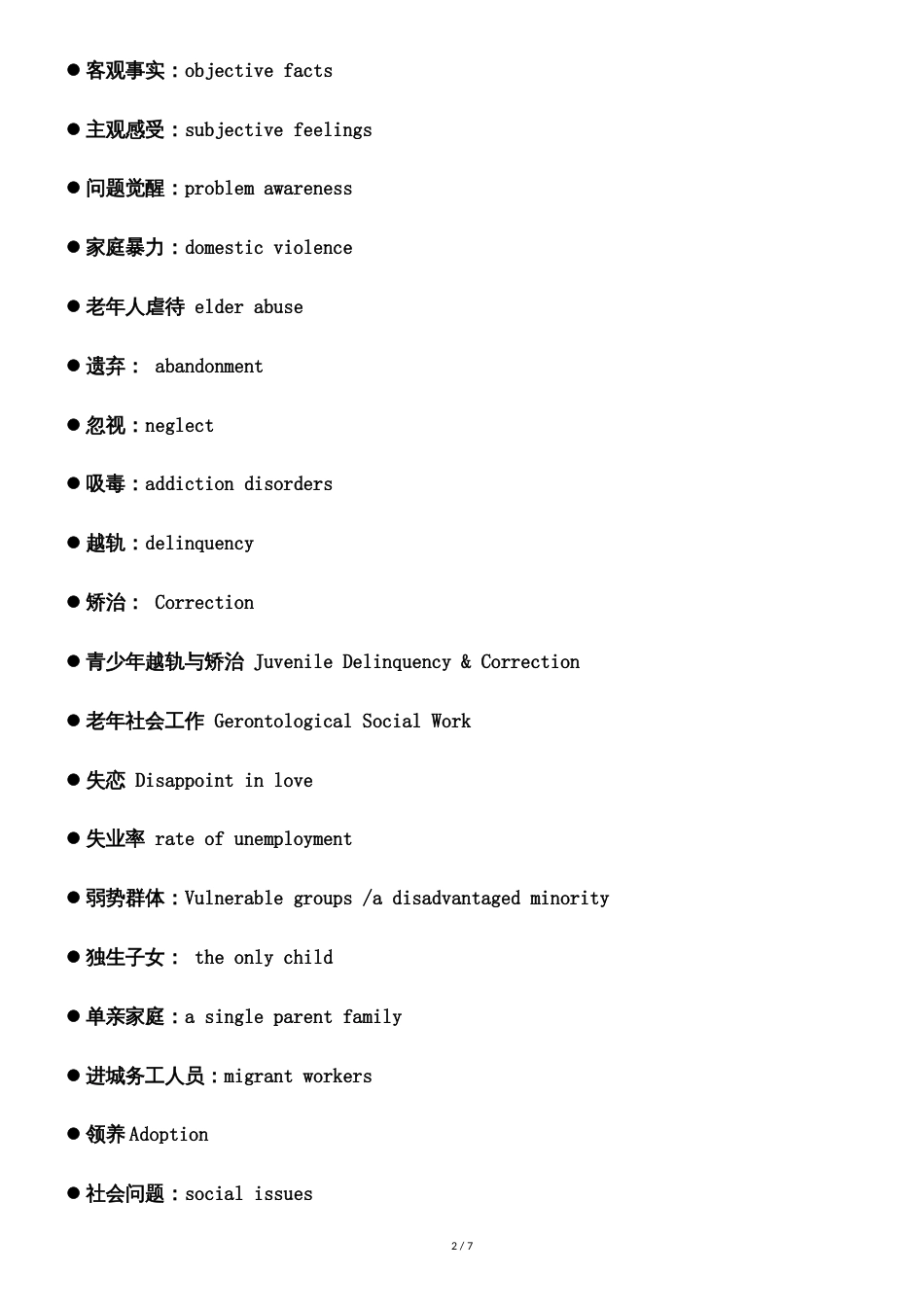 社会工作专业英语的专业词汇[共5页]_第2页