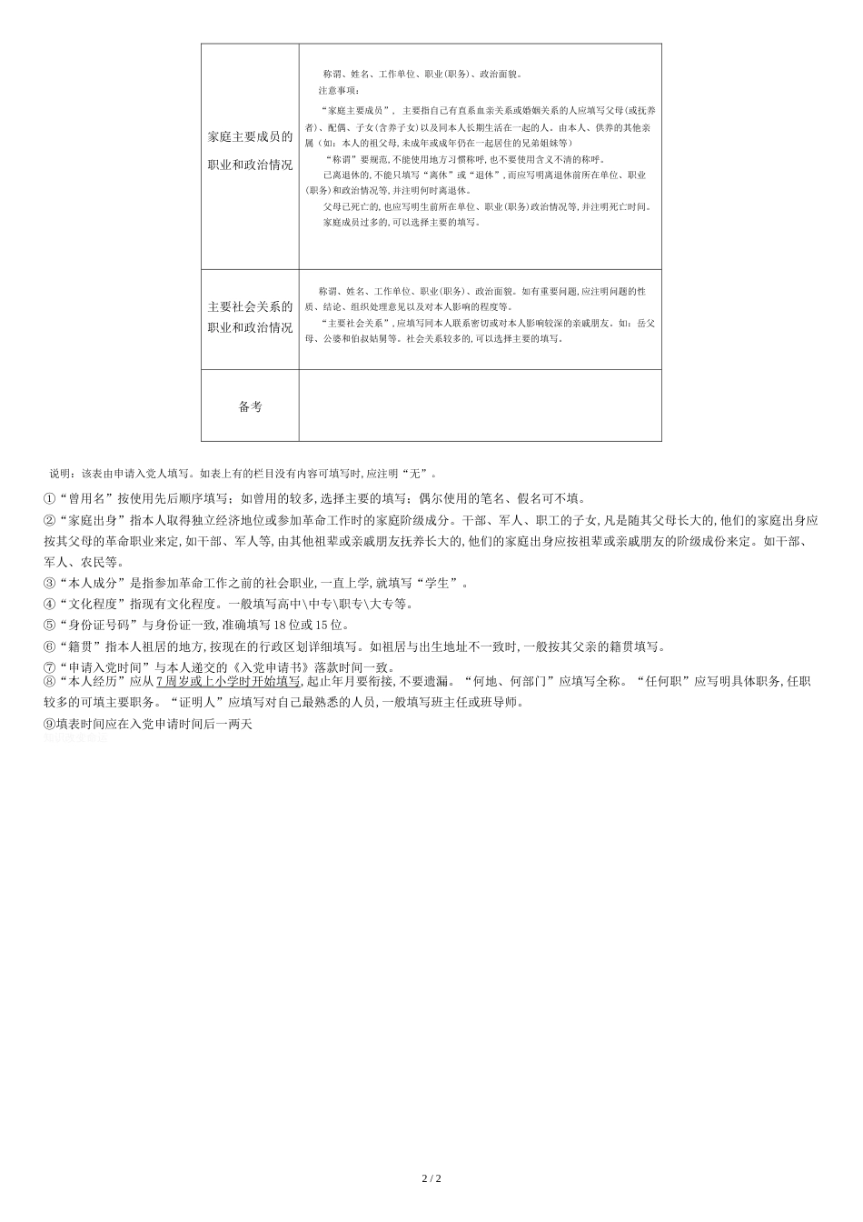 申请入党人登记表[共2页]_第2页