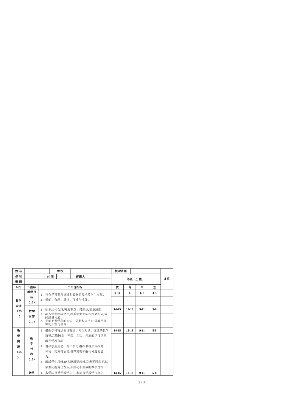 教师教学评价量表[共3页]_第1页