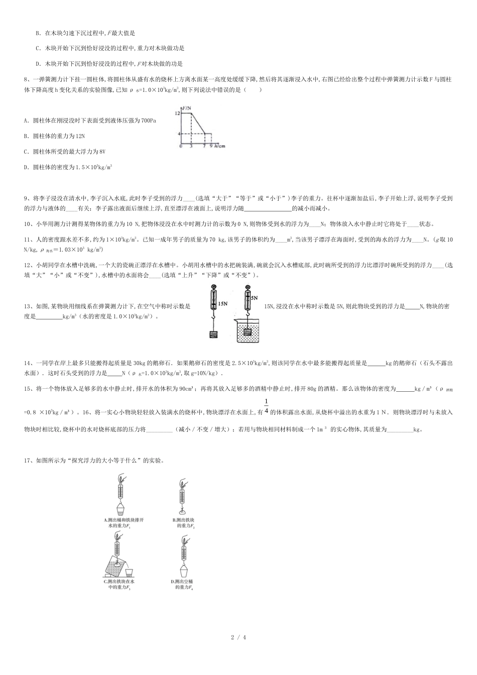 浮力经典练习题-较难_第2页