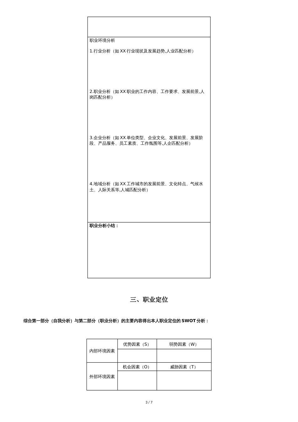 大学生职业生涯规划书模板(表格版)[共7页]_第3页