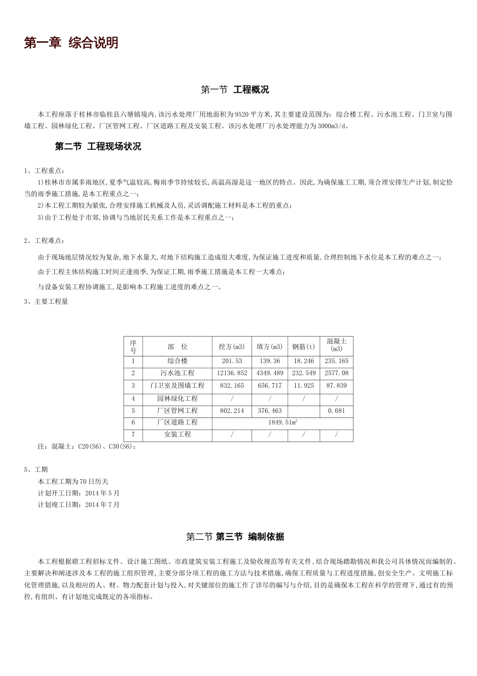 某污水处理厂施工组织设计[共20页]_第1页