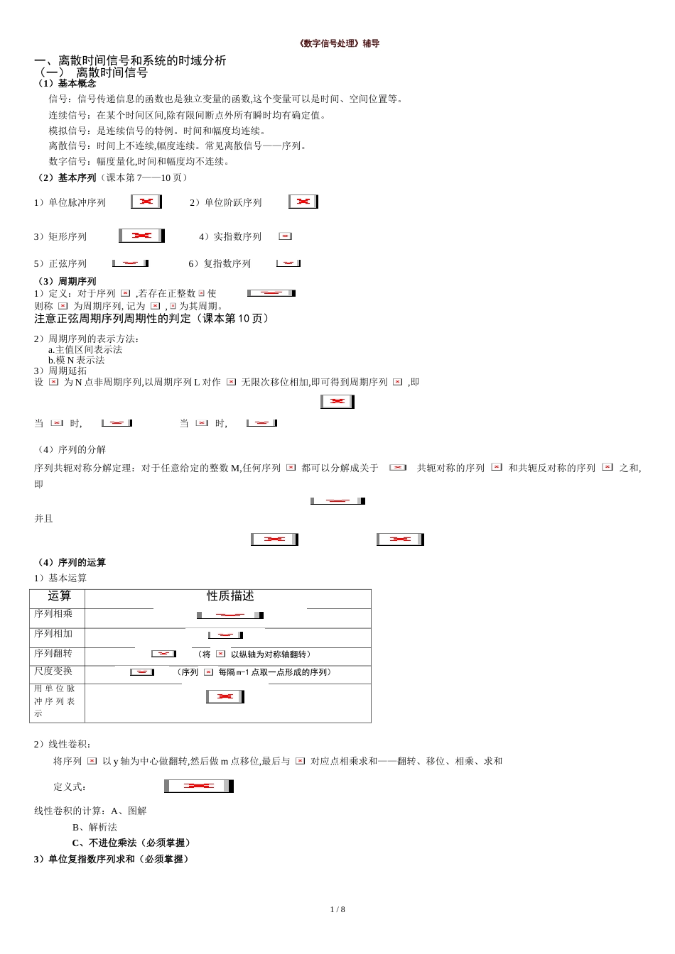 数字信号处理知识点总结[共9页]_第1页