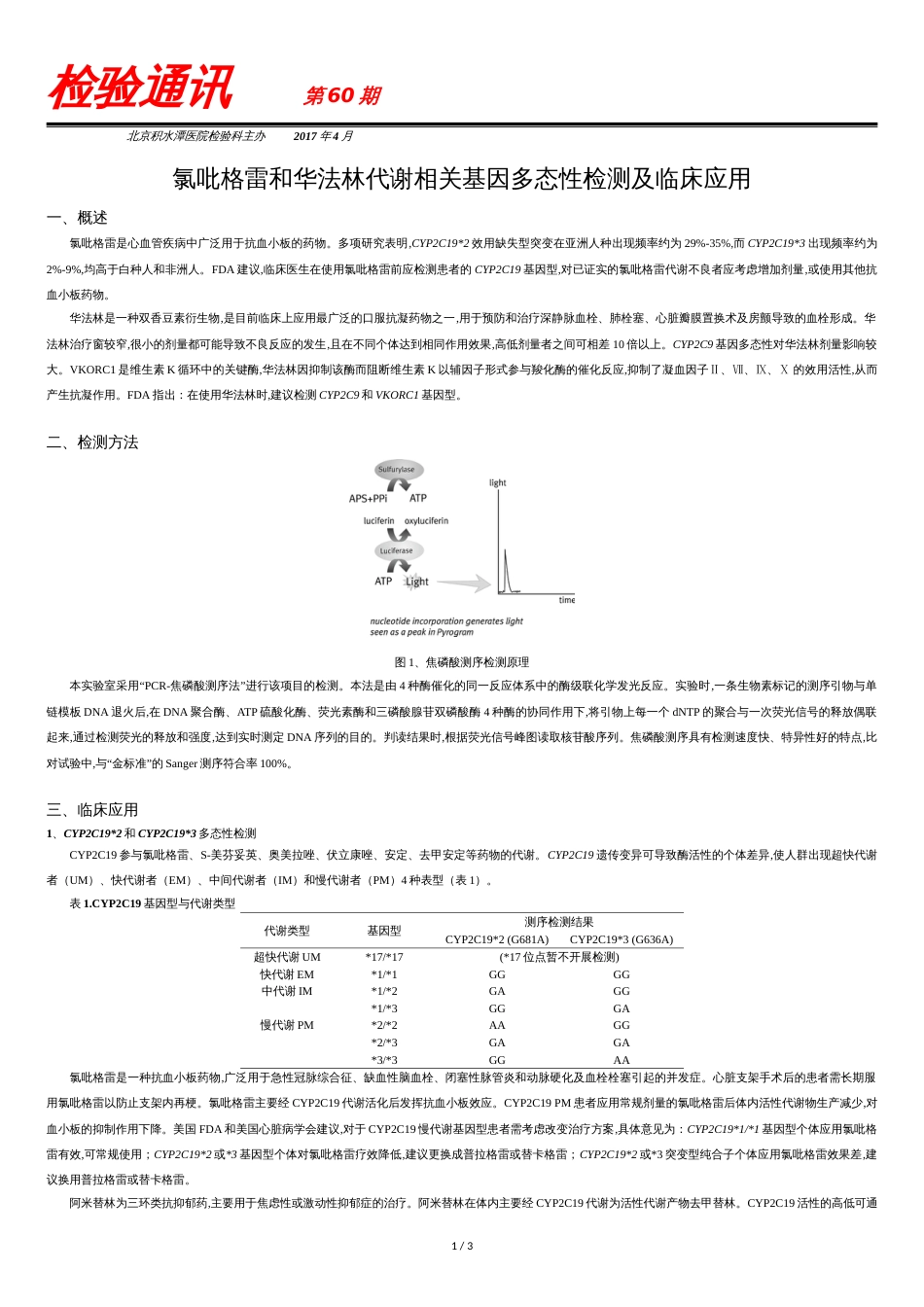 氯吡格雷和华法林代谢相关基因多态性检测及临床[共5页]_第1页